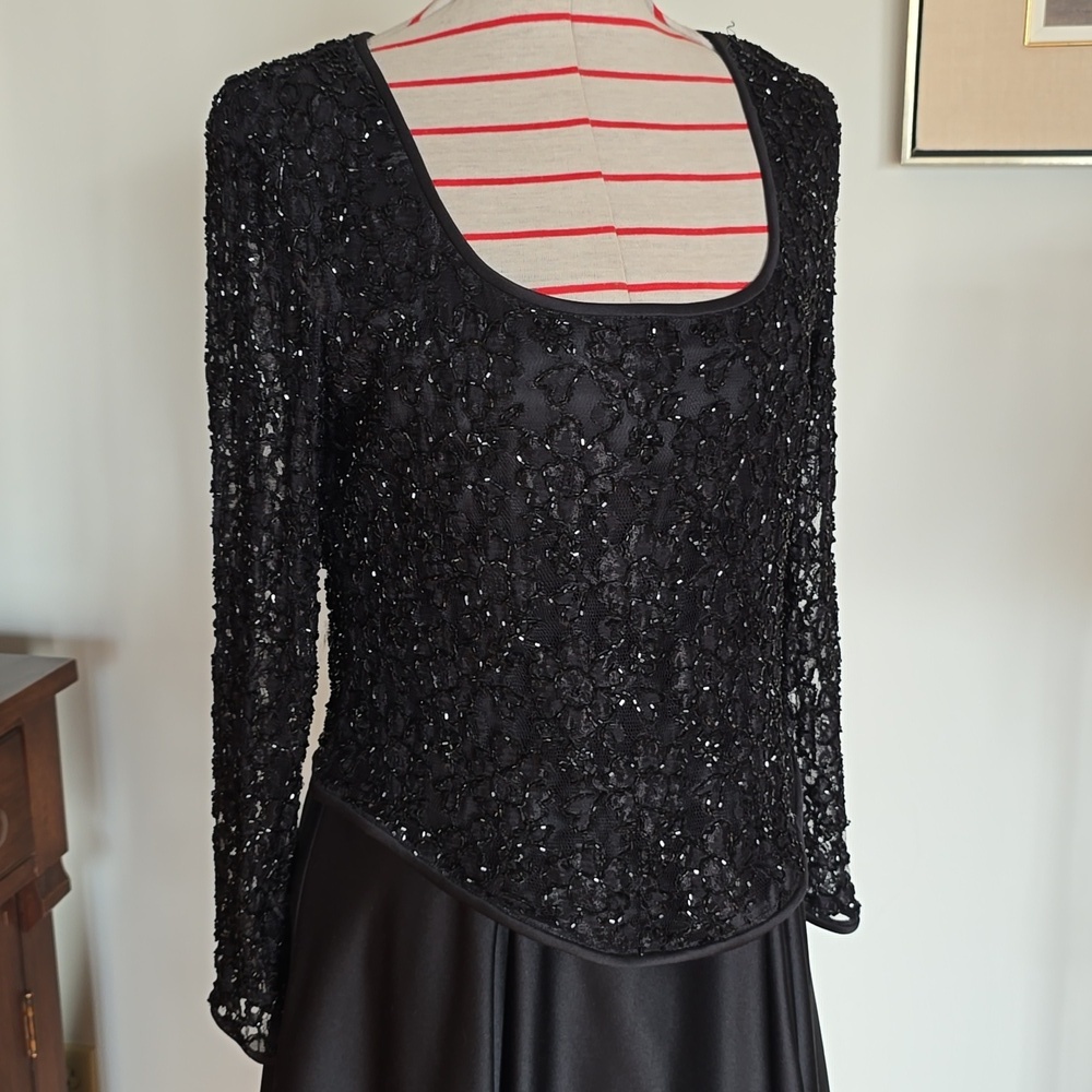 Cattiva New York - Vintage Black Beaded Lace Evening Gown​​ - Picture 3 of 14